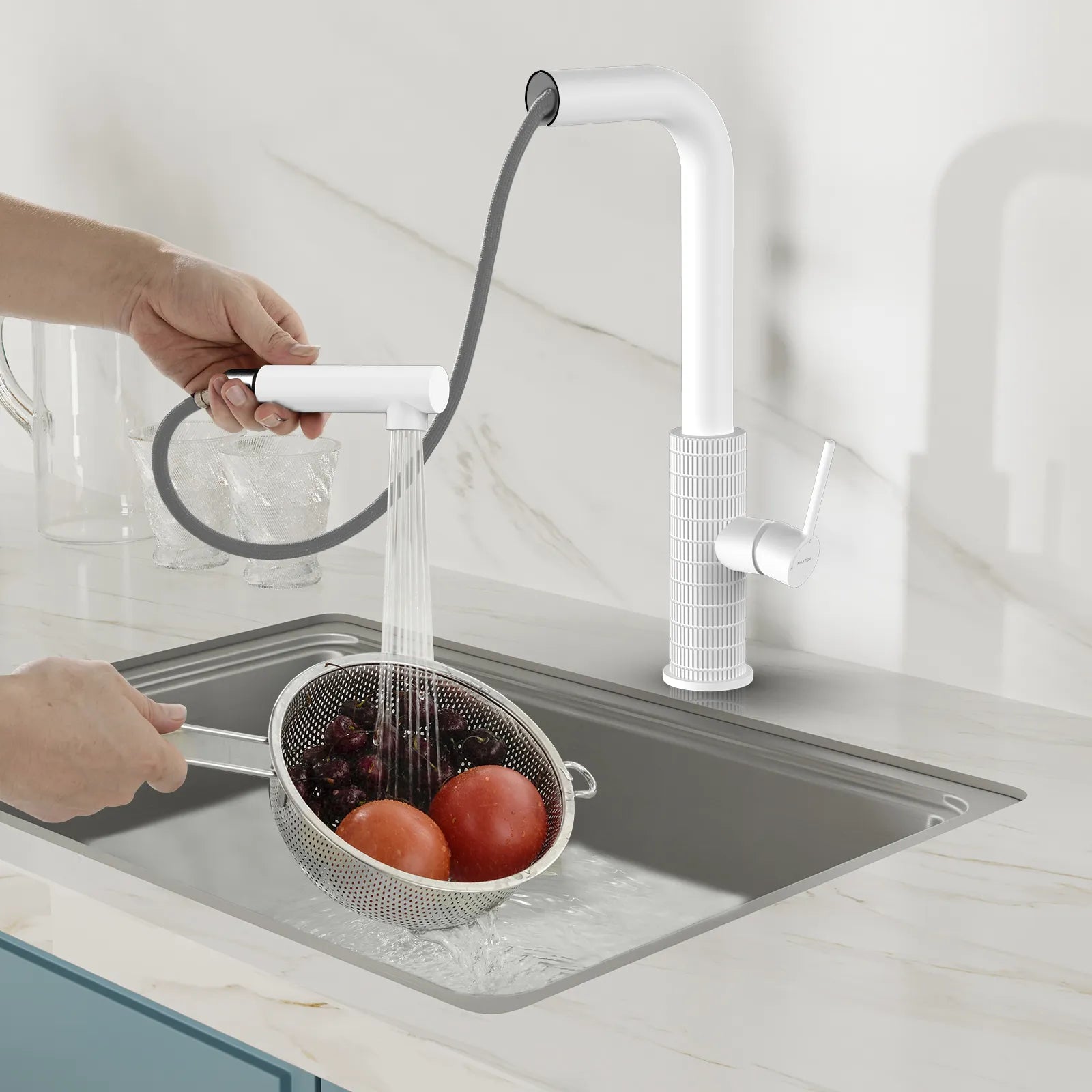 Knurled Pull-Out Kitchen Faucet – Dual-Function Spray – KFB1058A