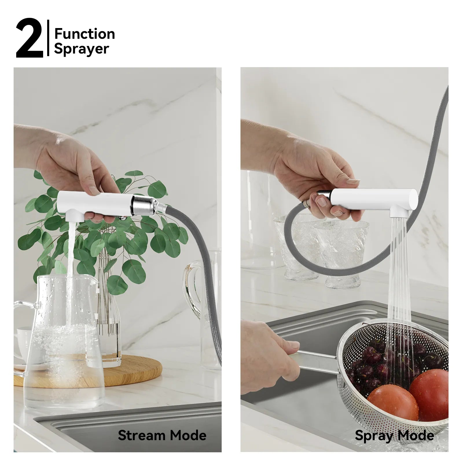 Knurled Pull-Out Kitchen Faucet – Dual-Function Spray – KFB1058A