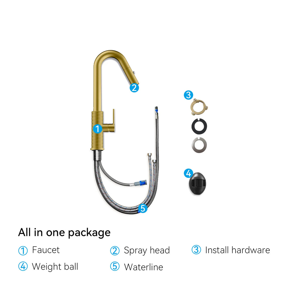 Knurled Pull-Down Kitchen Faucet – Dual-Function Spray – KFB1058B