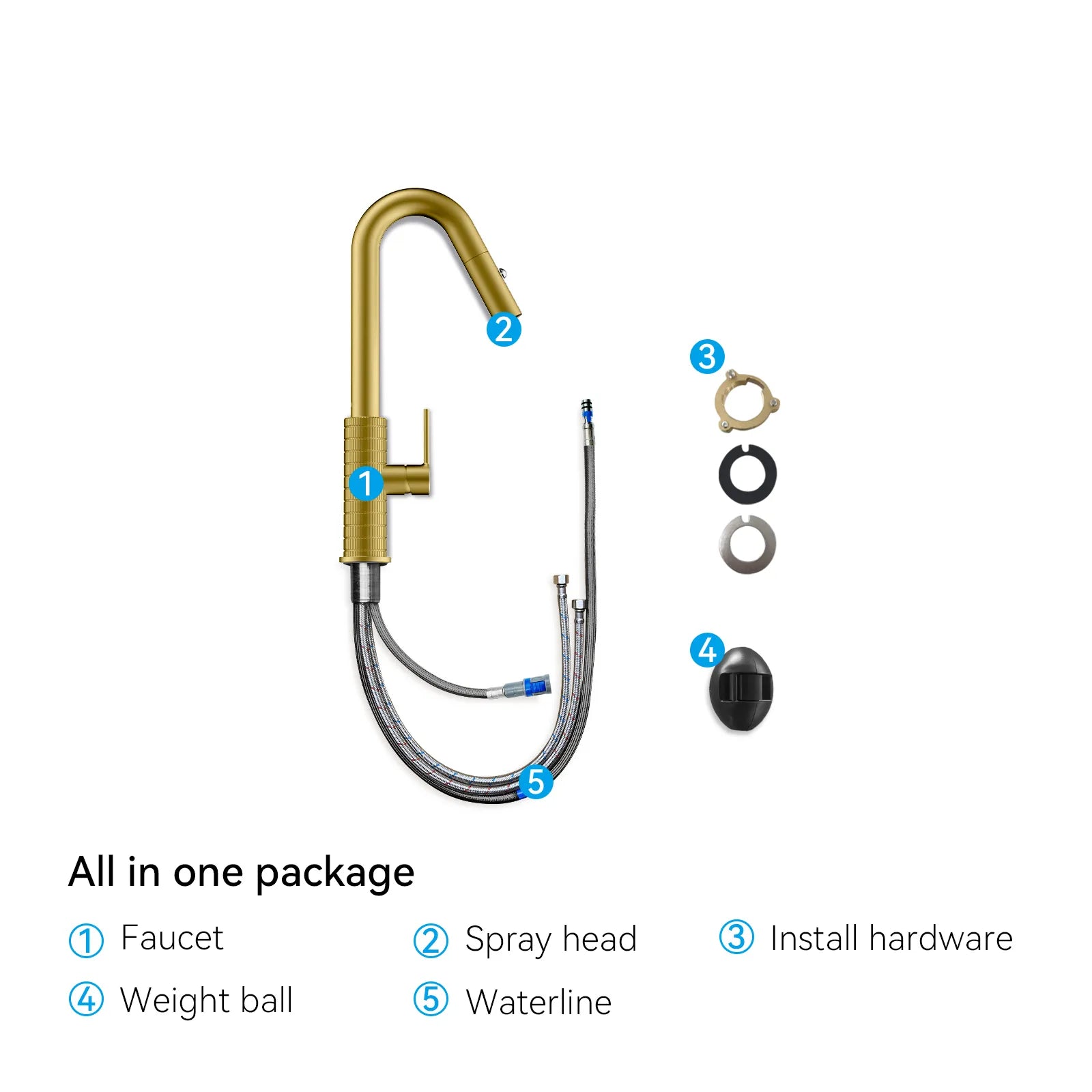 Knurled Pull-Down Kitchen Faucet – Dual-Function Spray – KFB1058B