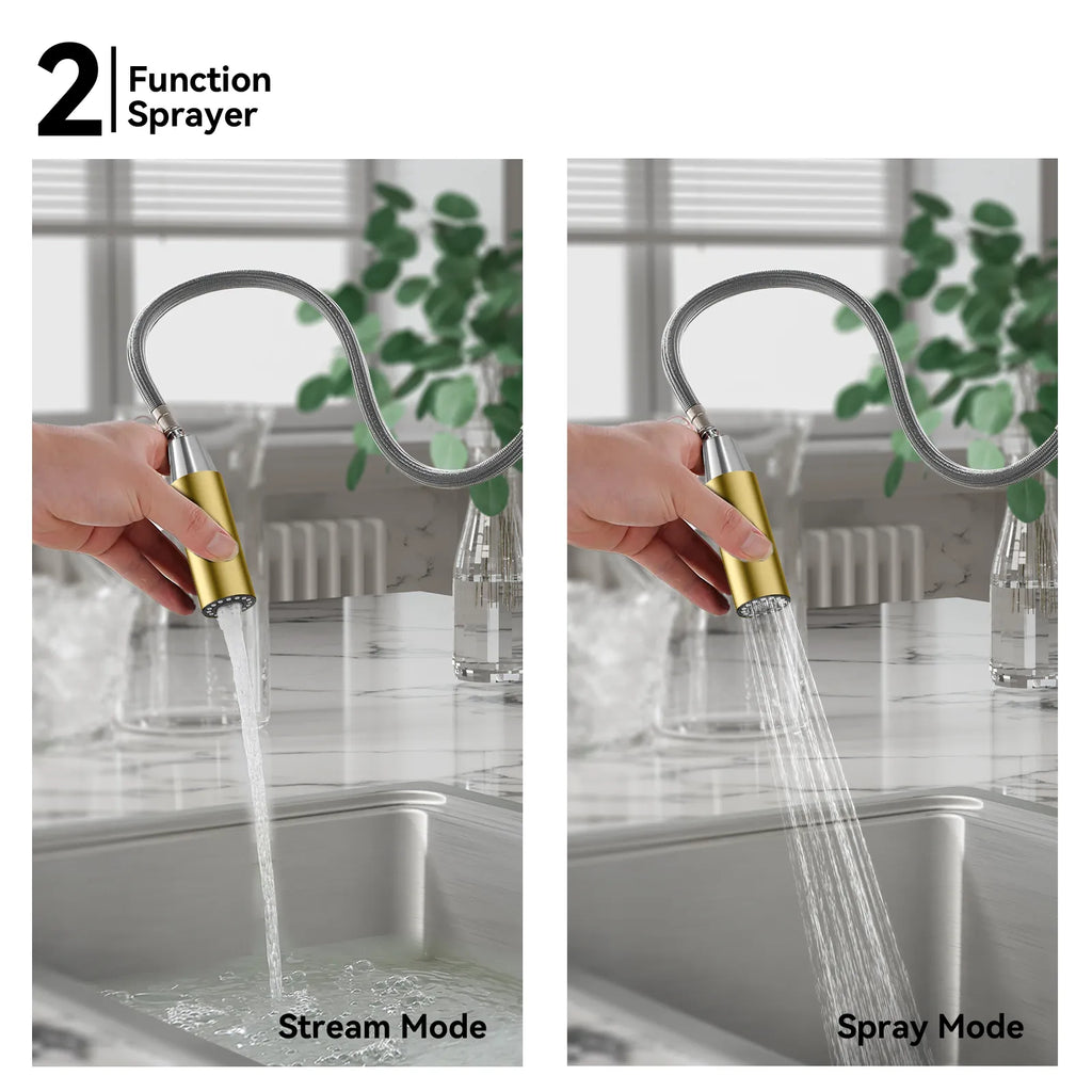 Knurled Pull-Down Kitchen Faucet – Dual-Function Spray – KFB1058B