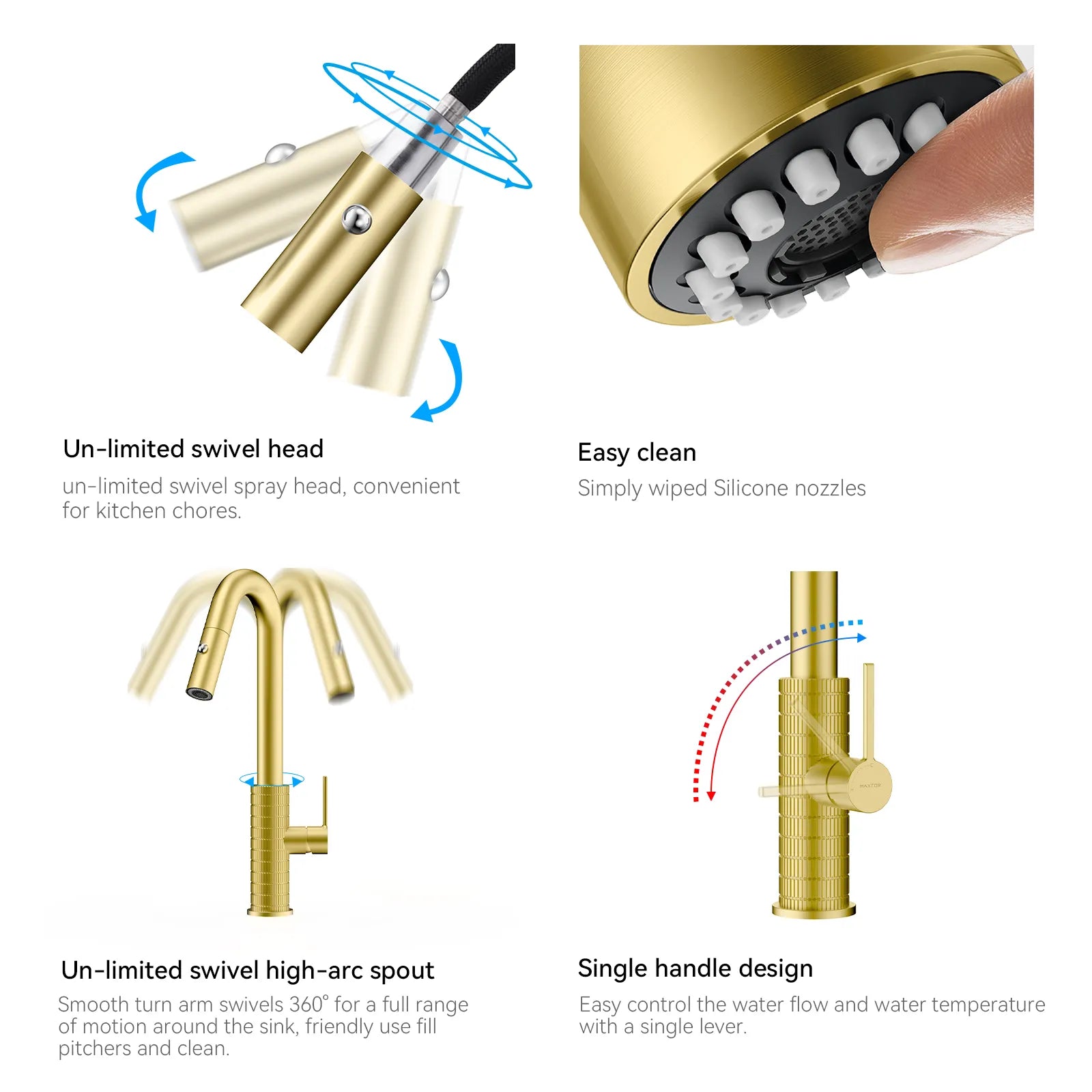 Knurled Pull-Down Kitchen Faucet – Dual-Function Spray – KFB1058B