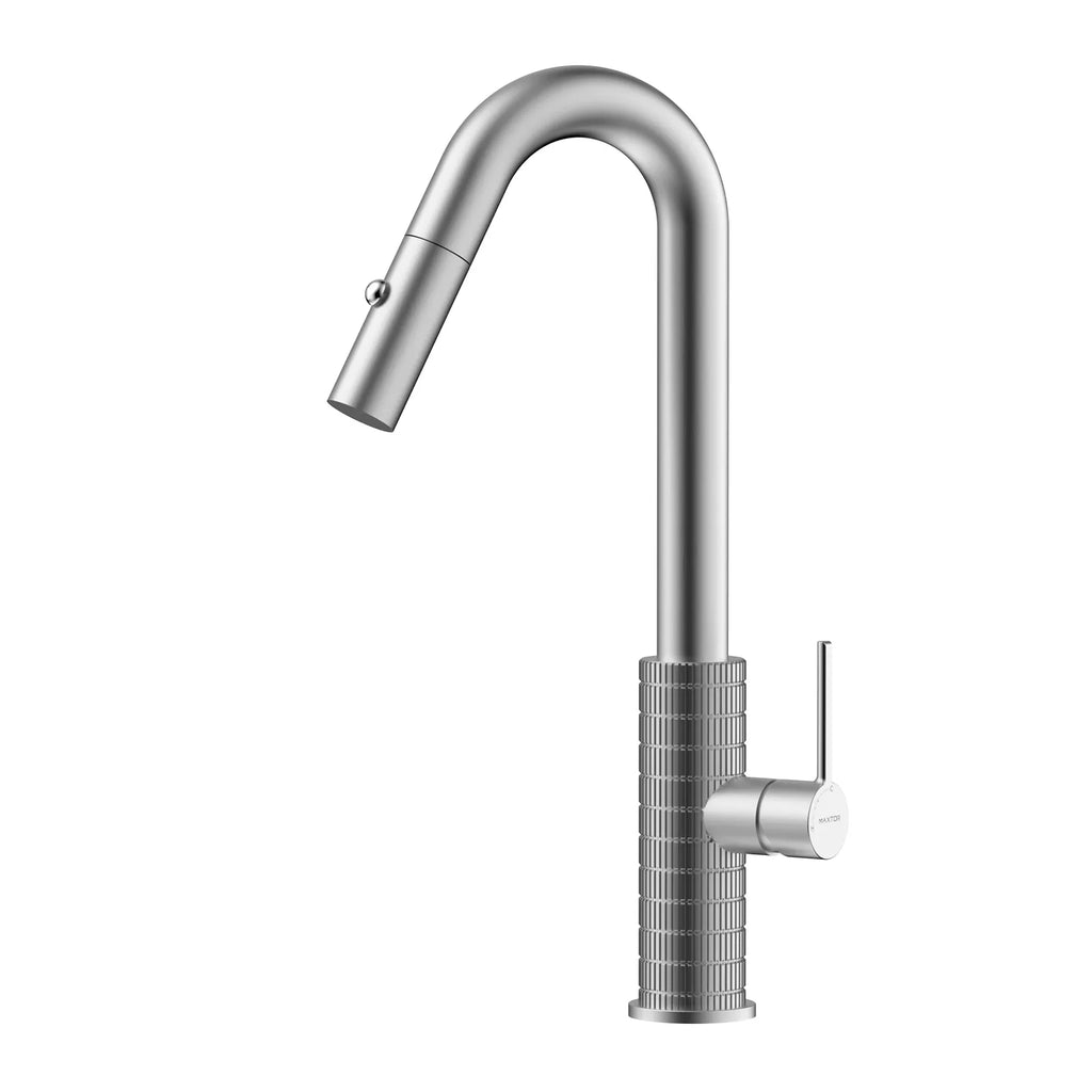 Knurled Pull-Down Kitchen Faucet – Dual-Function Spray – KFB1058B Brushed Nickel