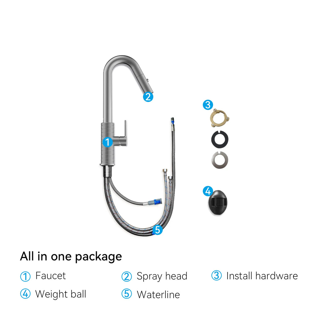 Knurled Pull-Down Kitchen Faucet – Dual-Function Spray – KFB1058B