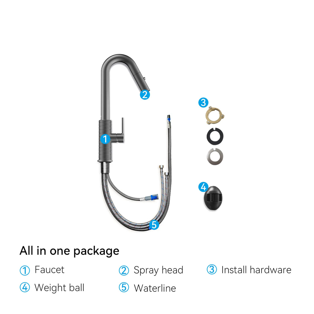 Knurled Pull-Down Kitchen Faucet – Dual-Function Spray – KFB1058B