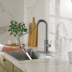 Knurled Pull-Down Kitchen Faucet – Dual-Function Spray – KFB1058B