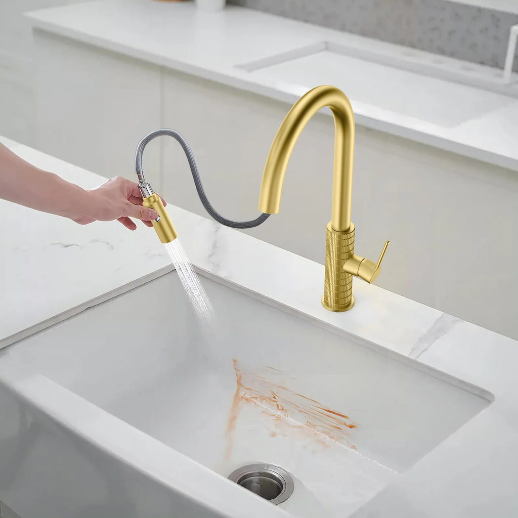 Knurled Pull-Down Kitchen Faucet – Dual-Function Spray – KFB1058