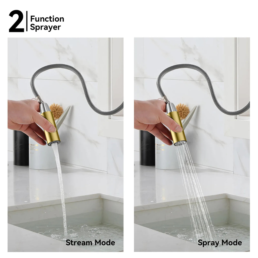 Knurled Pull-Down Kitchen Faucet – Dual-Function Spray – KFB1058