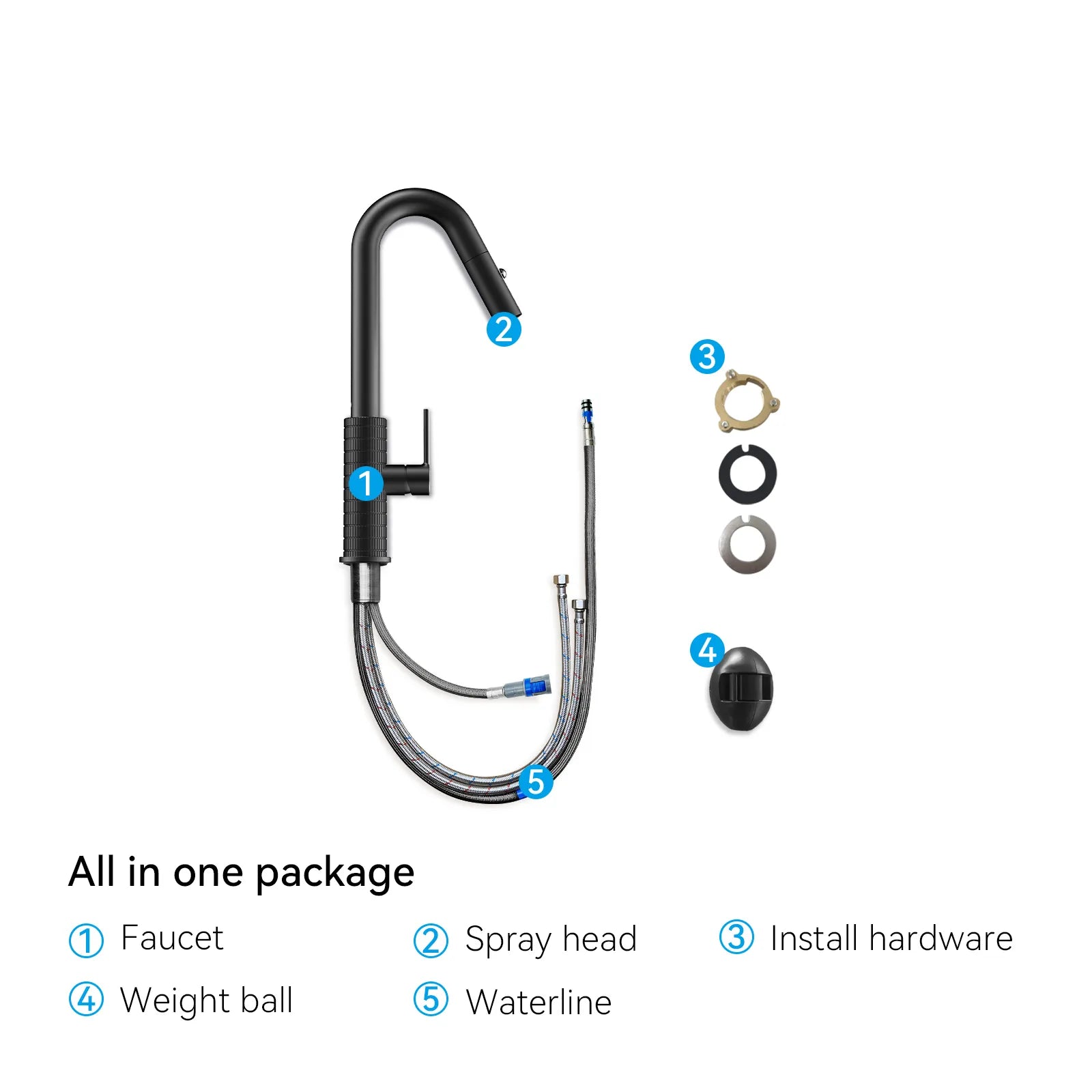 Knurled Pull-Down Kitchen Faucet – Dual-Function Spray – KFB1058B