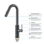 Knurled Pull-Down Kitchen Faucet – Dual-Function Spray – KFB1058B