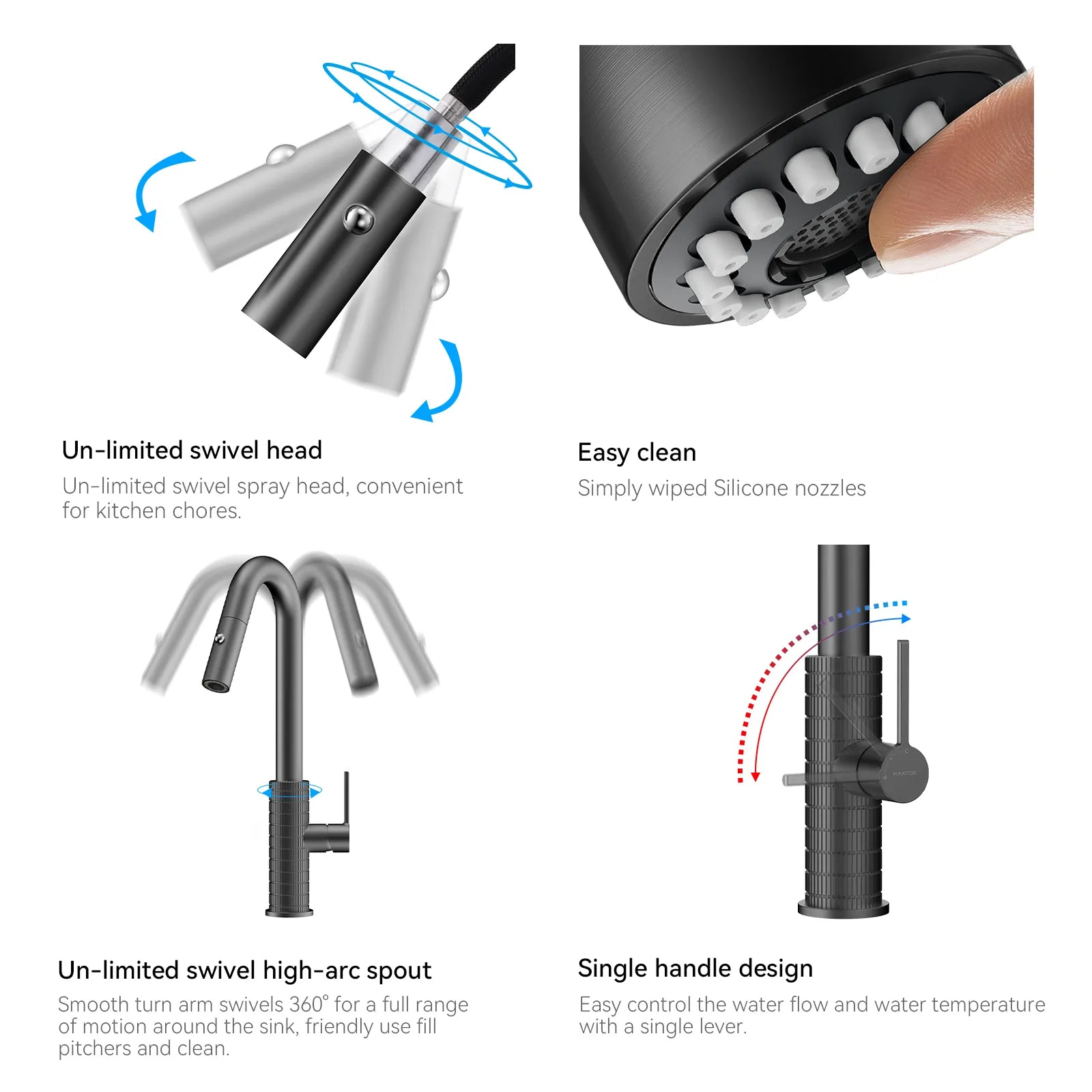 Knurled Pull-Down Kitchen Faucet – Dual-Function Spray – KFB1058B