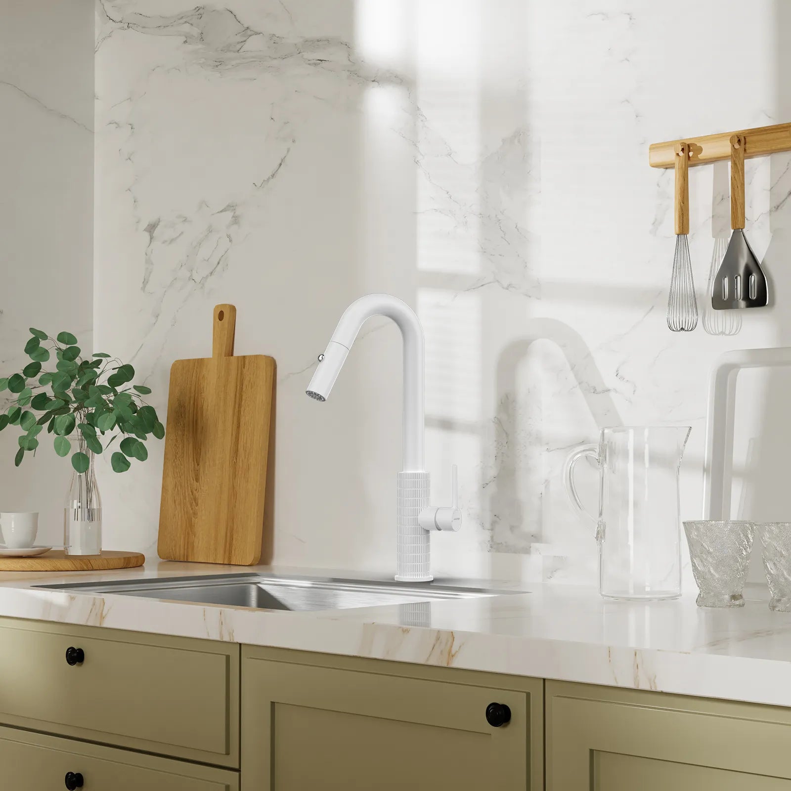 Knurled Pull-Down Kitchen Faucet – Dual-Function Spray – KFB1058B