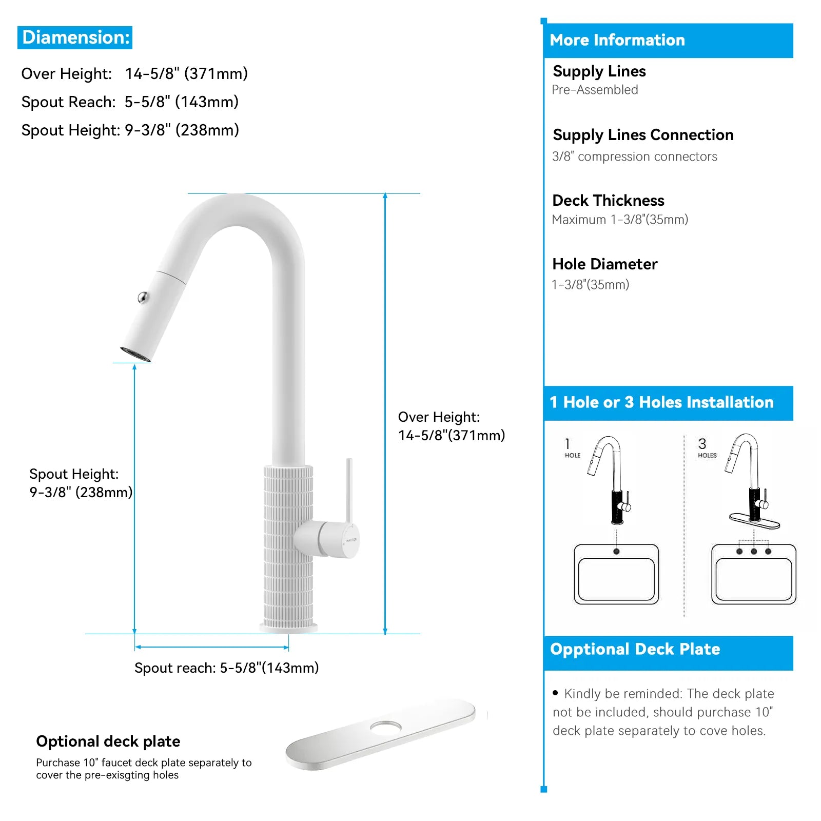 Knurled Pull-Down Kitchen Faucet – Dual-Function Spray – KFB1058B