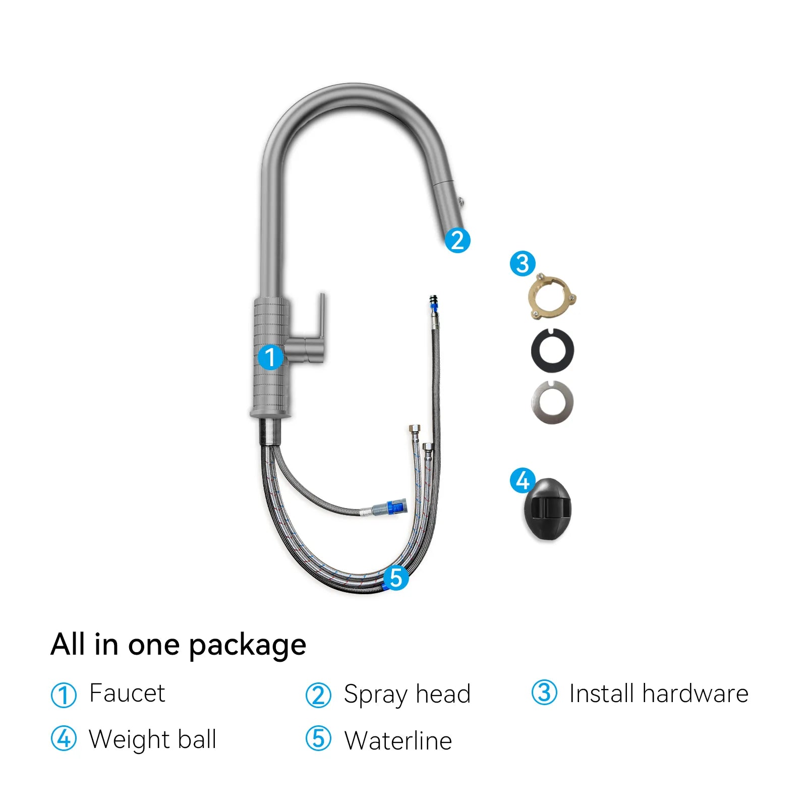 Knurled Pull-Down Kitchen Faucet – Dual-Function Spray – KFB1058