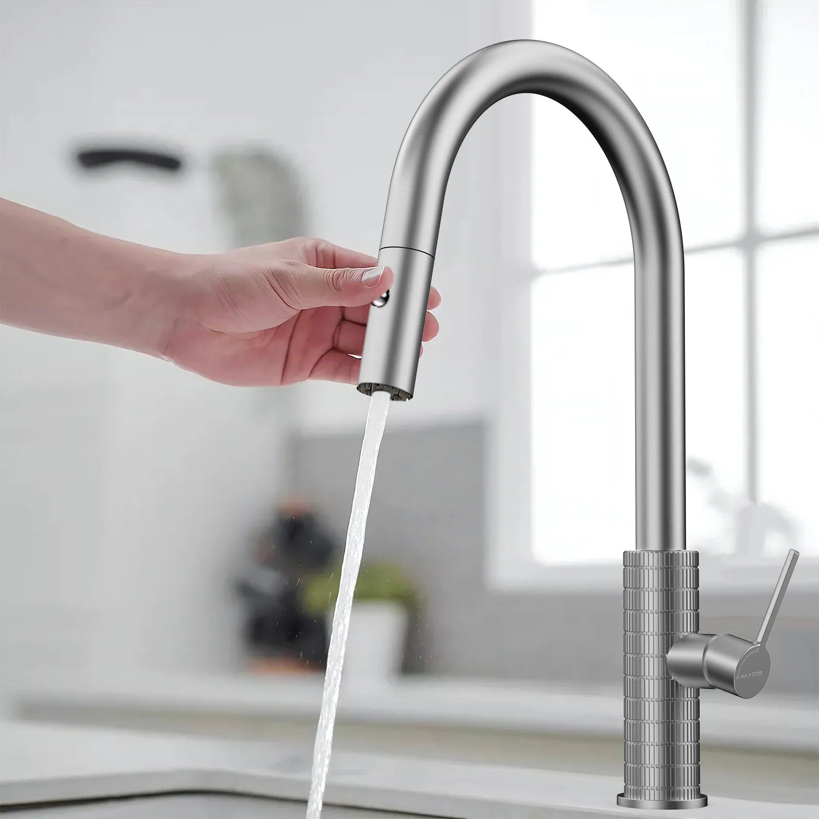 Knurled Pull-Down Kitchen Faucet – Dual-Function Spray – KFB1058
