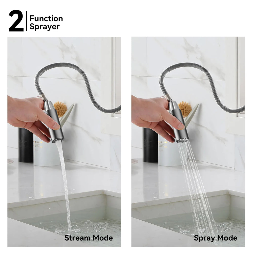 Knurled Pull-Down Kitchen Faucet – Dual-Function Spray – KFB1058