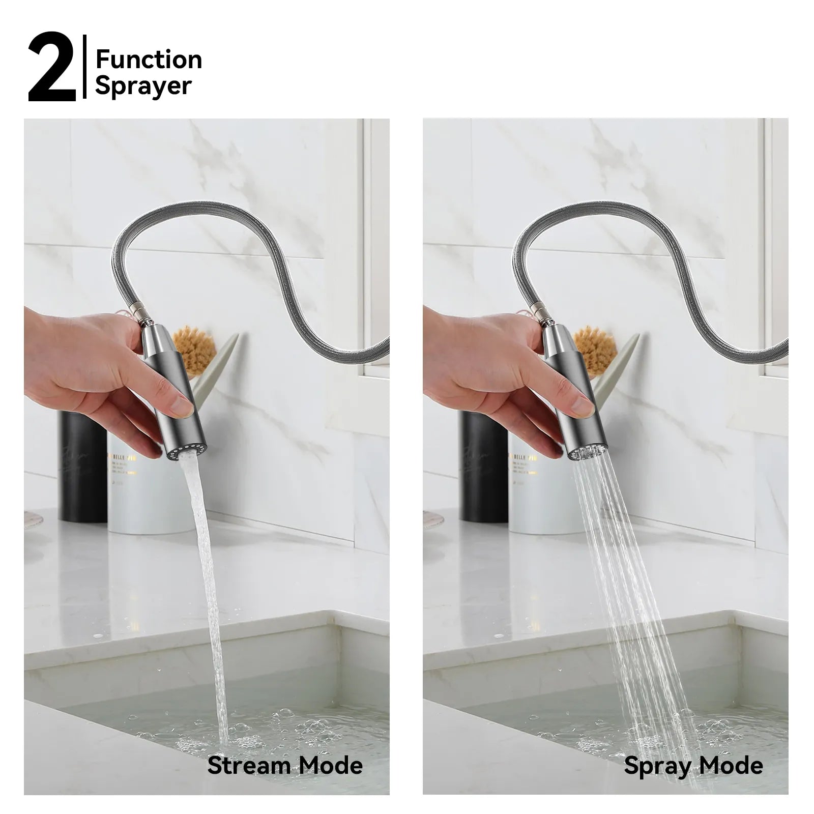 Knurled Pull-Down Kitchen Faucet – Dual-Function Spray – KFB1058