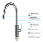 Knurled Pull-Down Kitchen Faucet – Dual-Function Spray – KFB1058