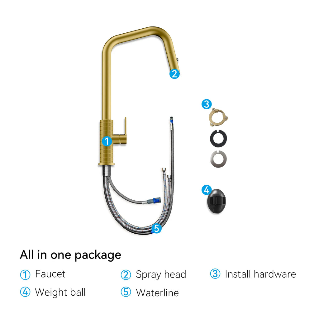 Knurled Pull-Down Kitchen Faucet – Dual-Function Spray – KFB1058C