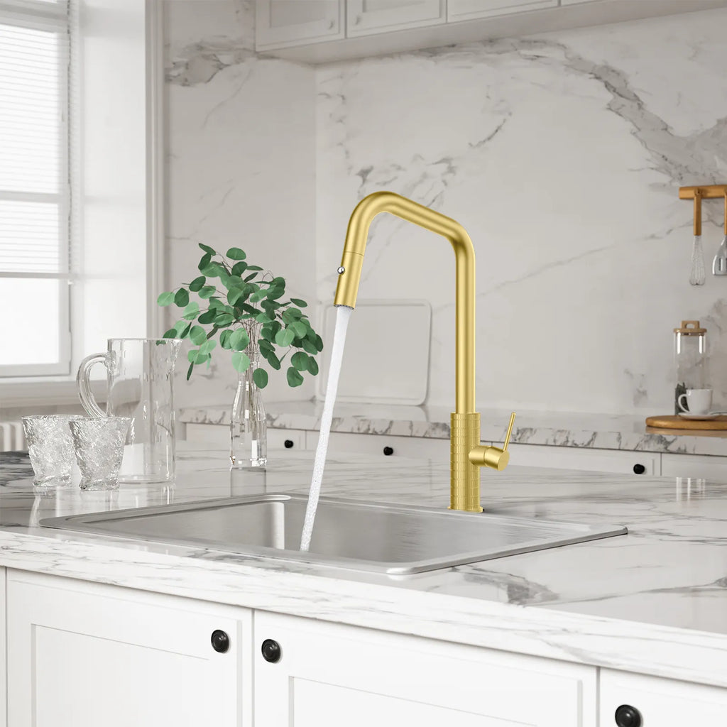 Knurled Pull-Down Kitchen Faucet – Dual-Function Spray – KFB1058C
