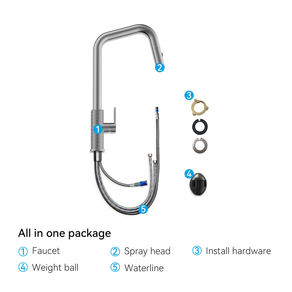 Knurled Pull-Down Kitchen Faucet – Dual-Function Spray – KFB1058C