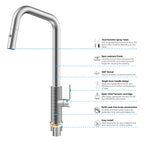 Knurled Pull-Down Kitchen Faucet – Dual-Function Spray – KFB1058C