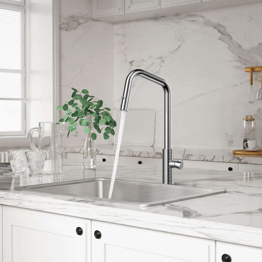 Knurled Pull-Down Kitchen Faucet – Dual-Function Spray – KFB1058C