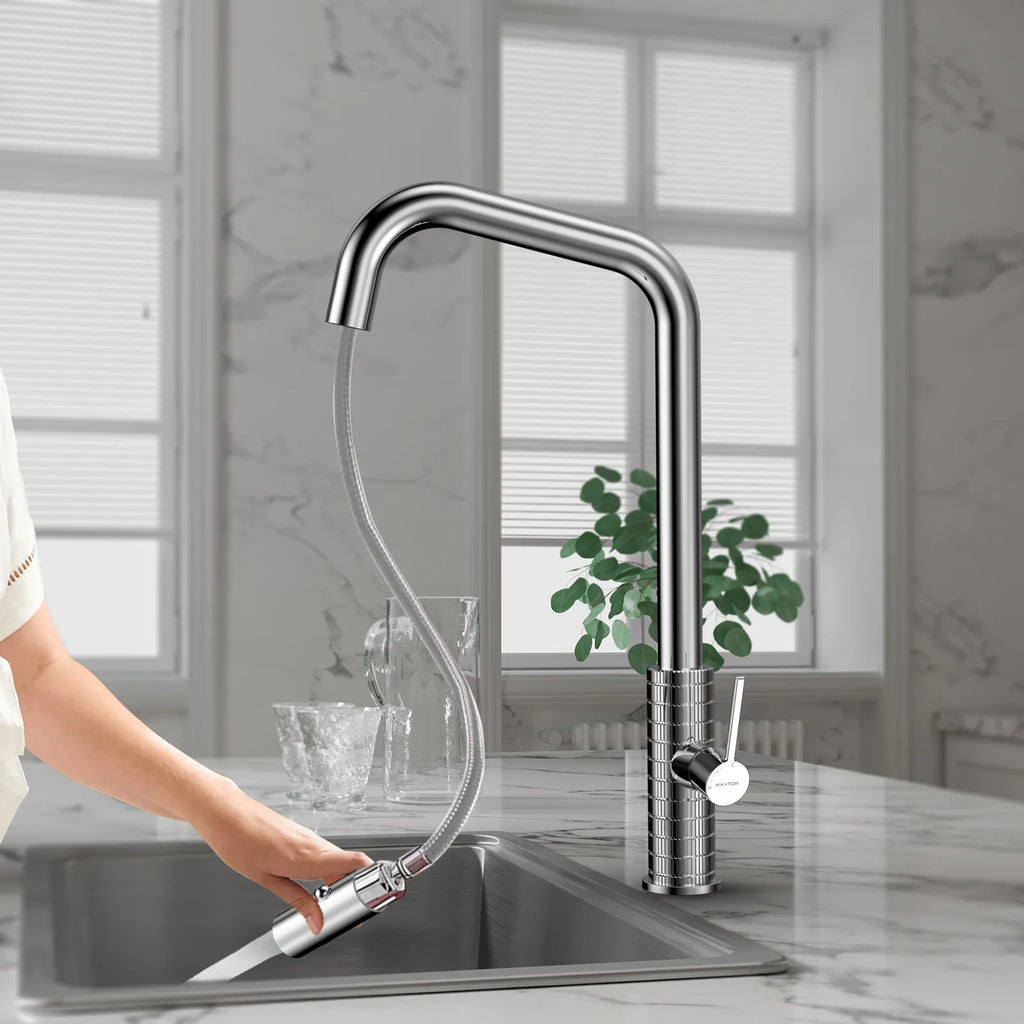 Knurled Pull-Down Kitchen Faucet – Dual-Function Spray – KFB1058C