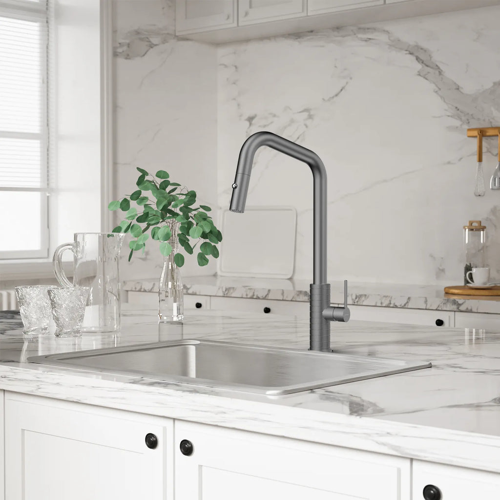Knurled Pull-Down Kitchen Faucet – Dual-Function Spray – KFB1058C