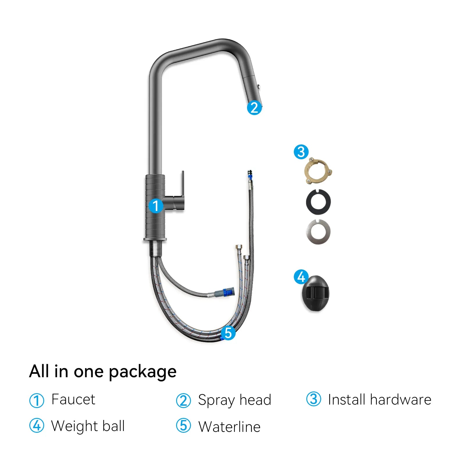 Knurled Pull-Down Kitchen Faucet – Dual-Function Spray – KFB1058C