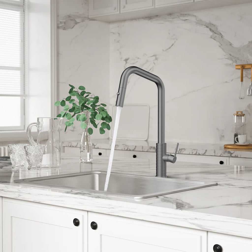 Knurled Pull-Down Kitchen Faucet – Dual-Function Spray – KFB1058C