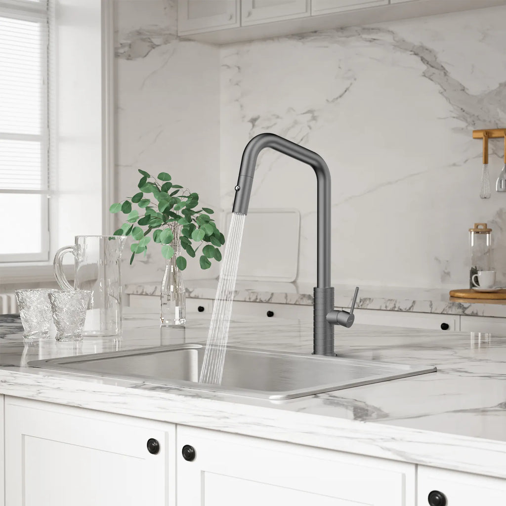Knurled Pull-Down Kitchen Faucet – Dual-Function Spray – KFB1058C