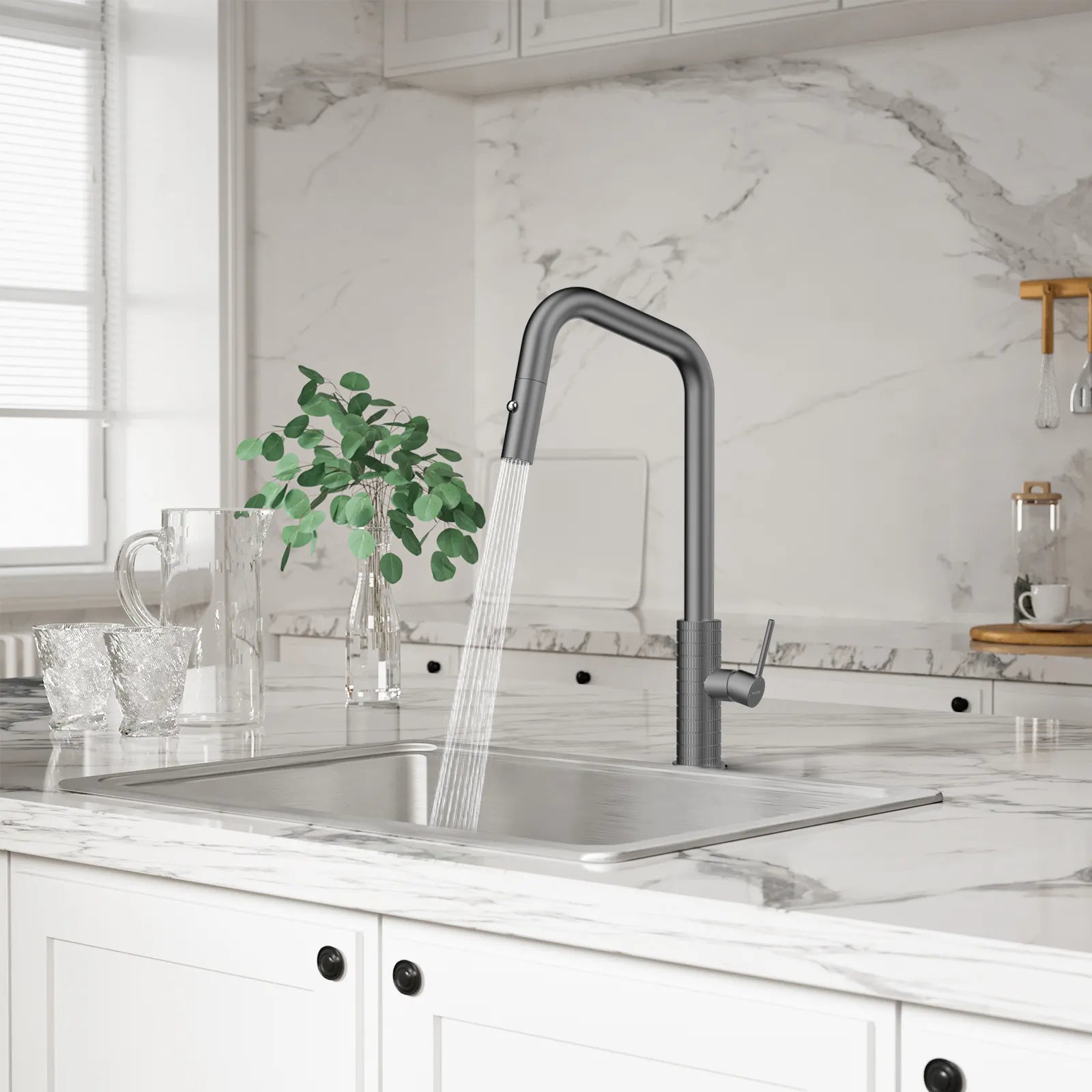 Knurled Pull-Down Kitchen Faucet – Dual-Function Spray – KFB1058C