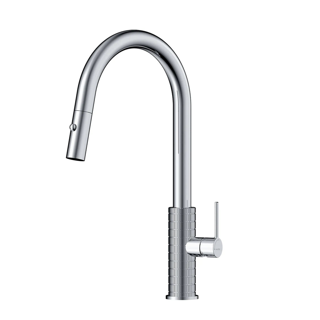 Knurled Pull-Down Kitchen Faucet – Dual-Function Spray – KFB1058 Chrome