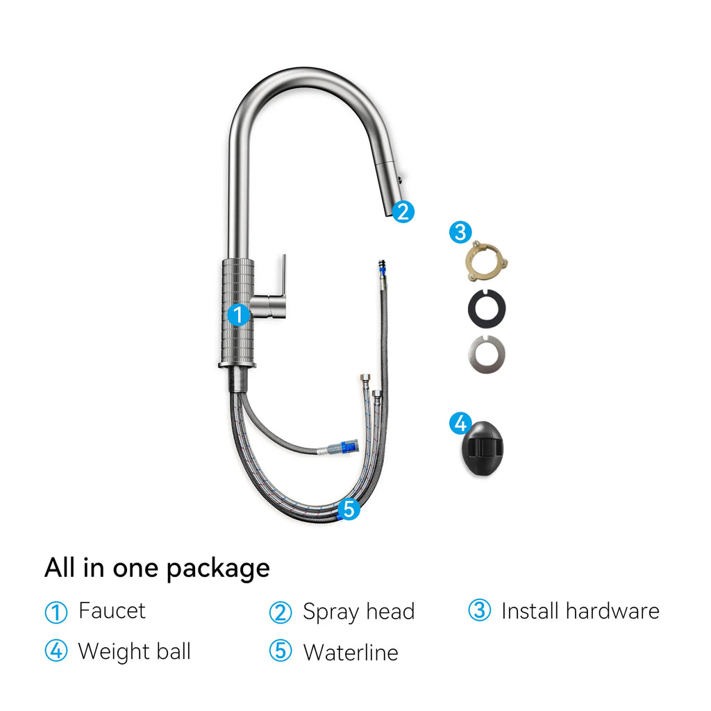 Knurled Pull-Down Kitchen Faucet – Dual-Function Spray – KFB1058