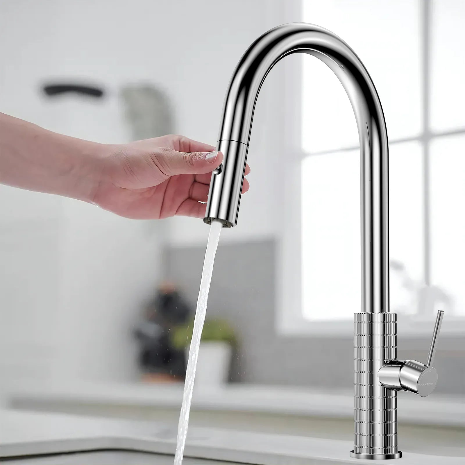 Knurled Pull-Down Kitchen Faucet – Dual-Function Spray – KFB1058