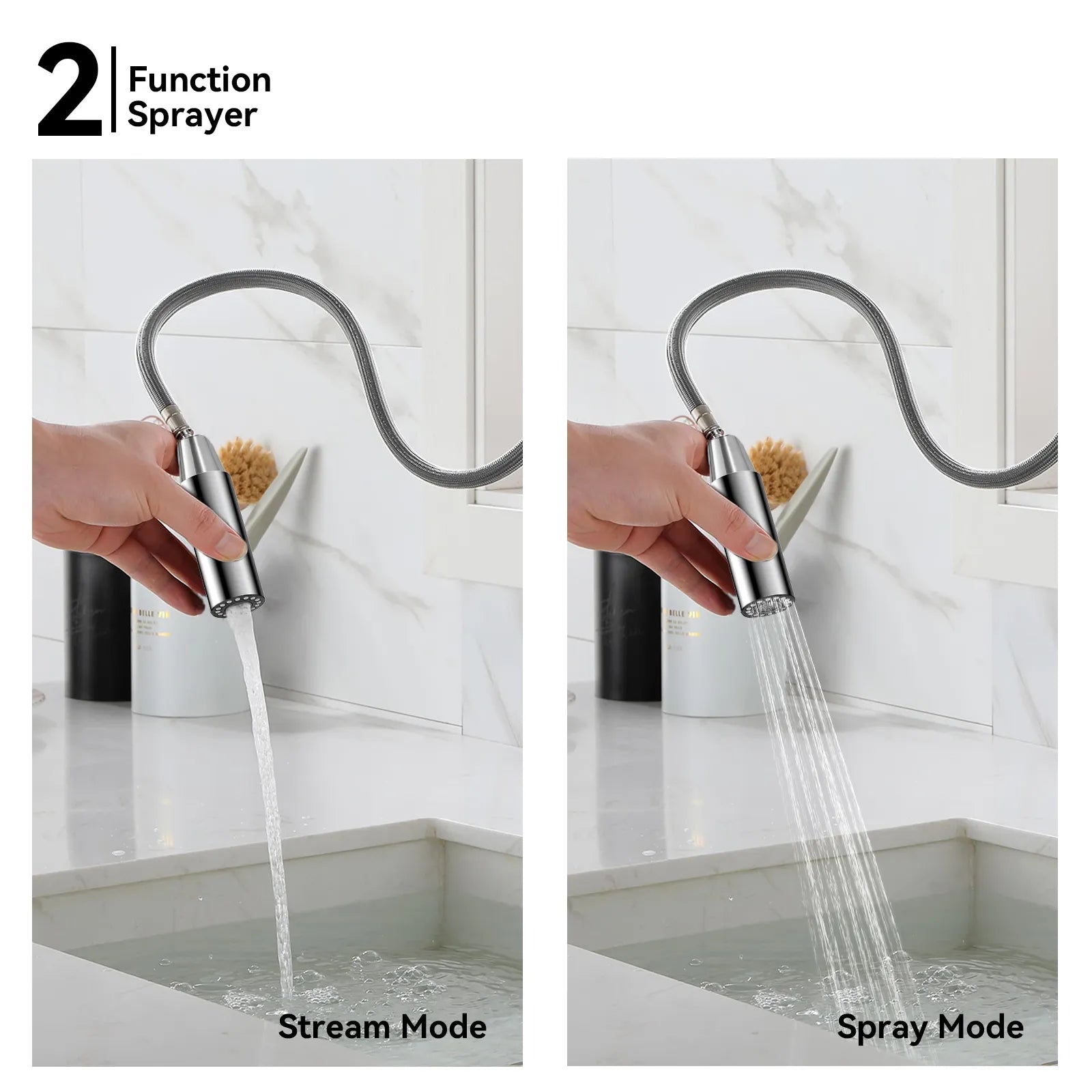 Knurled Pull-Down Kitchen Faucet – Dual-Function Spray – KFB1058