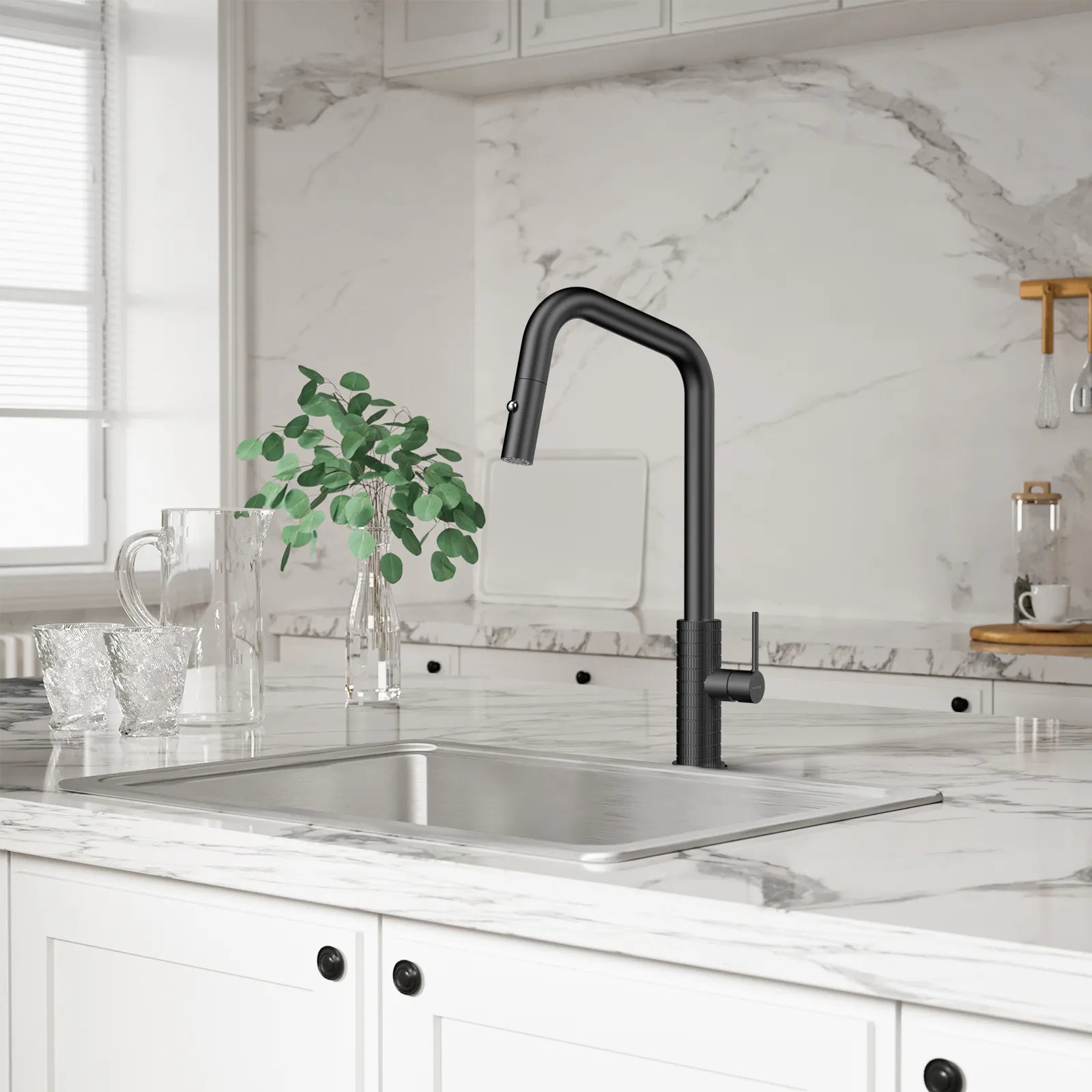 Knurled Pull-Down Kitchen Faucet – Dual-Function Spray – KFB1058C