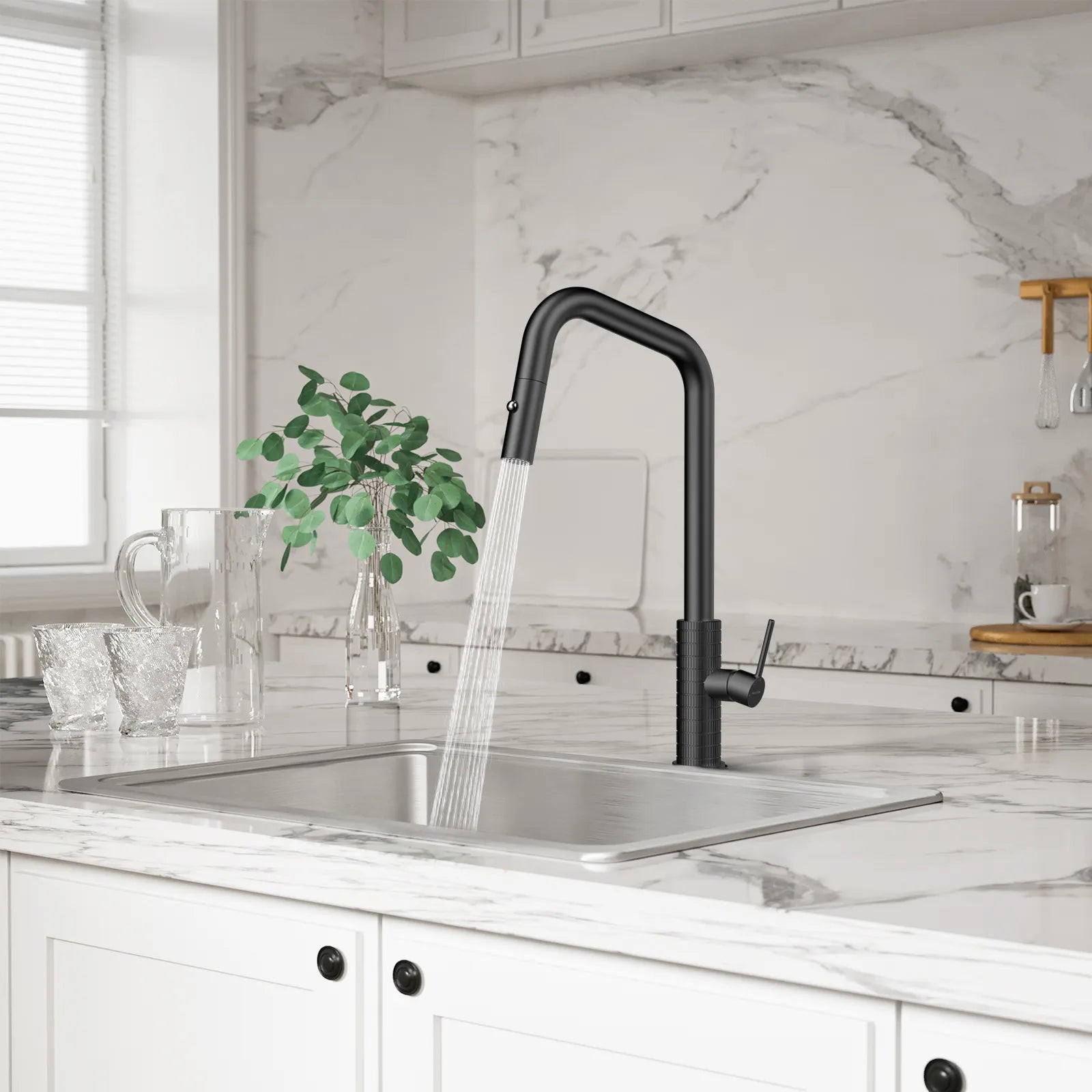 Knurled Pull-Down Kitchen Faucet – Dual-Function Spray – KFB1058C