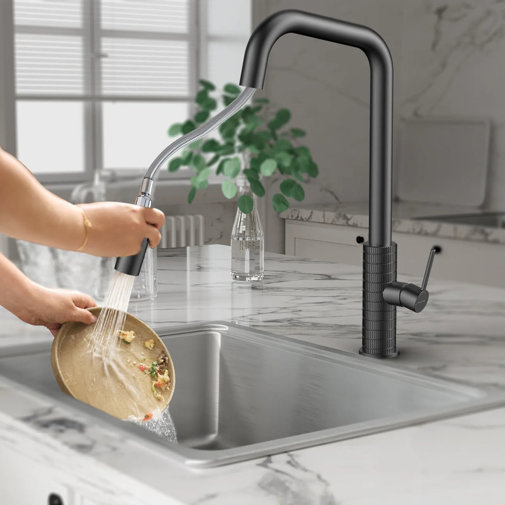 Knurled Pull-Down Kitchen Faucet – Dual-Function Spray – KFB1058C