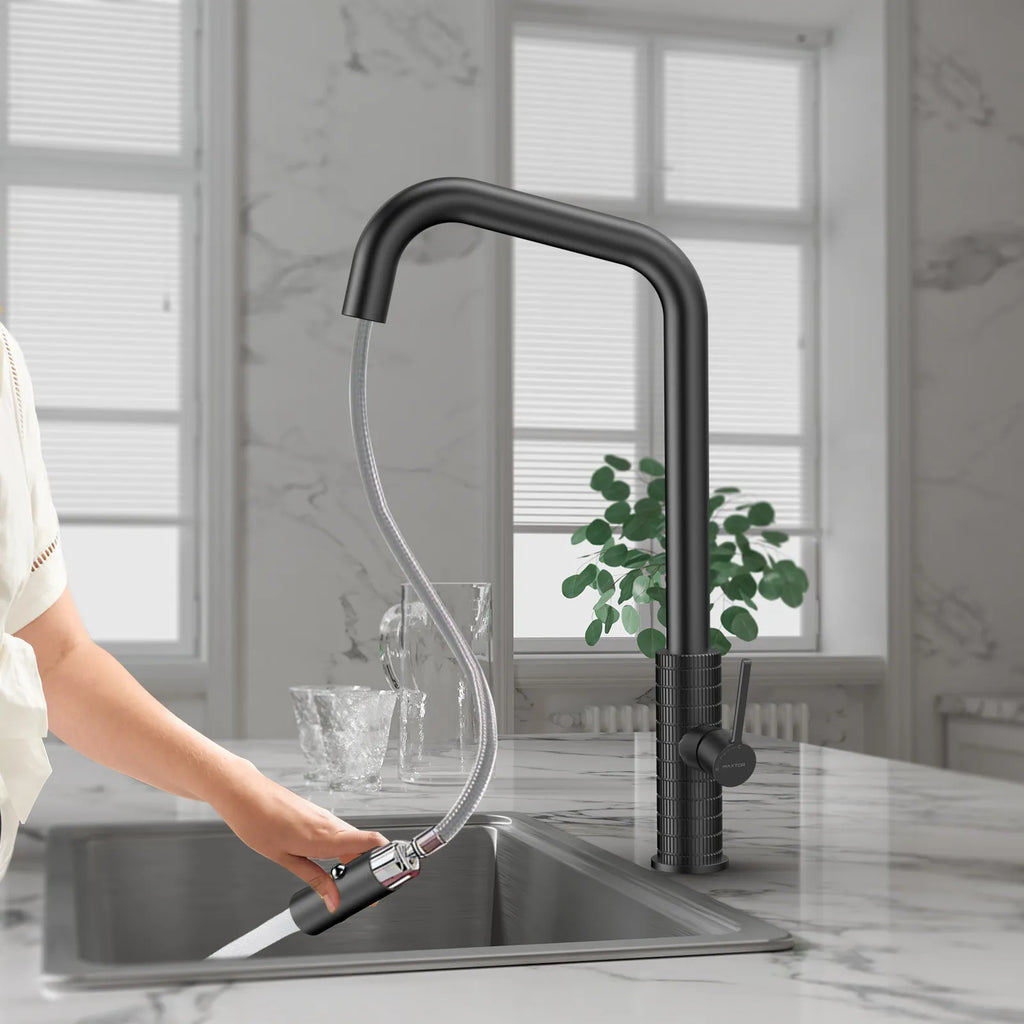 Knurled Pull-Down Kitchen Faucet – Dual-Function Spray – KFB1058C