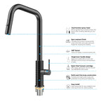 Knurled Pull-Down Kitchen Faucet – Dual-Function Spray – KFB1058C