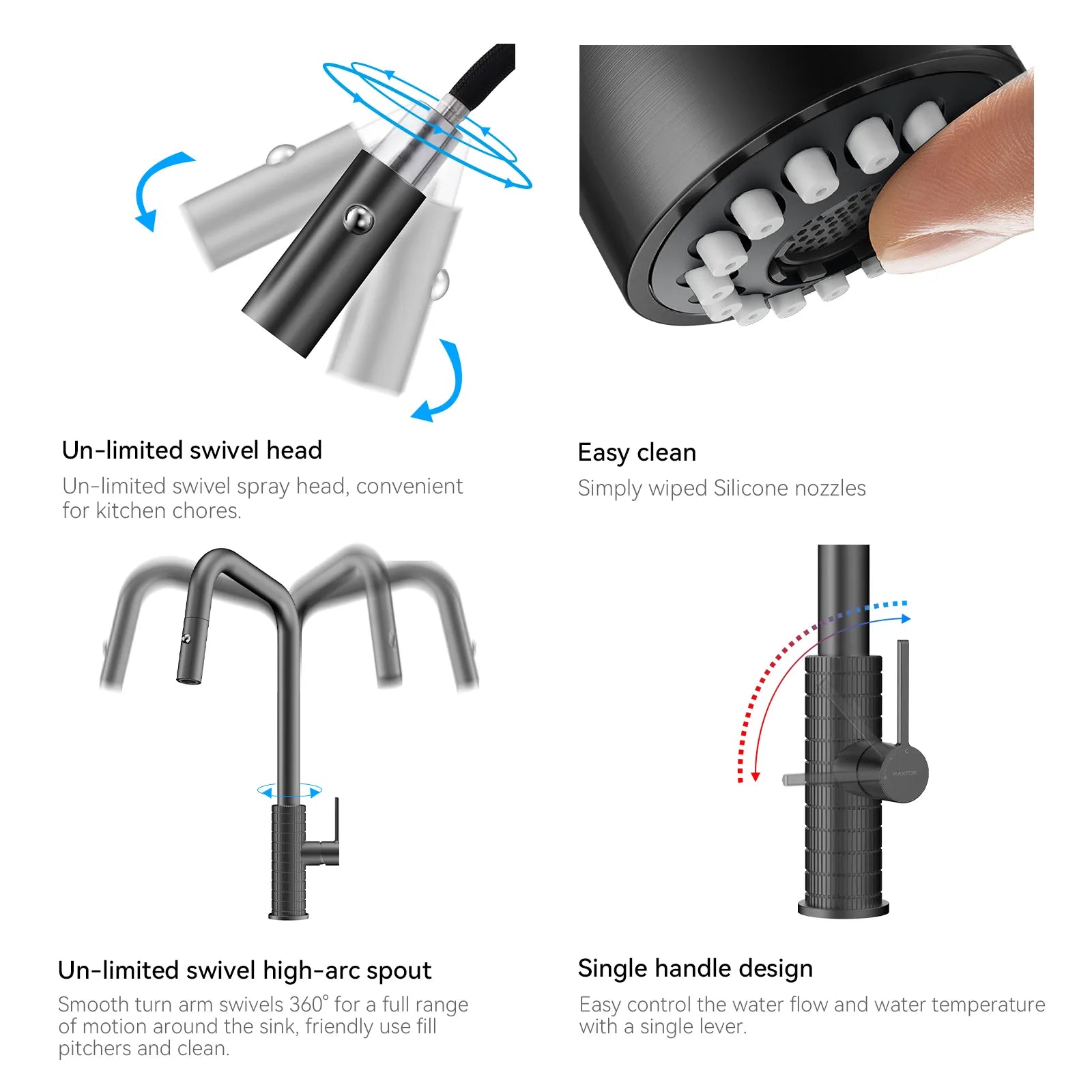 Knurled Pull-Down Kitchen Faucet – Dual-Function Spray – KFB1058C