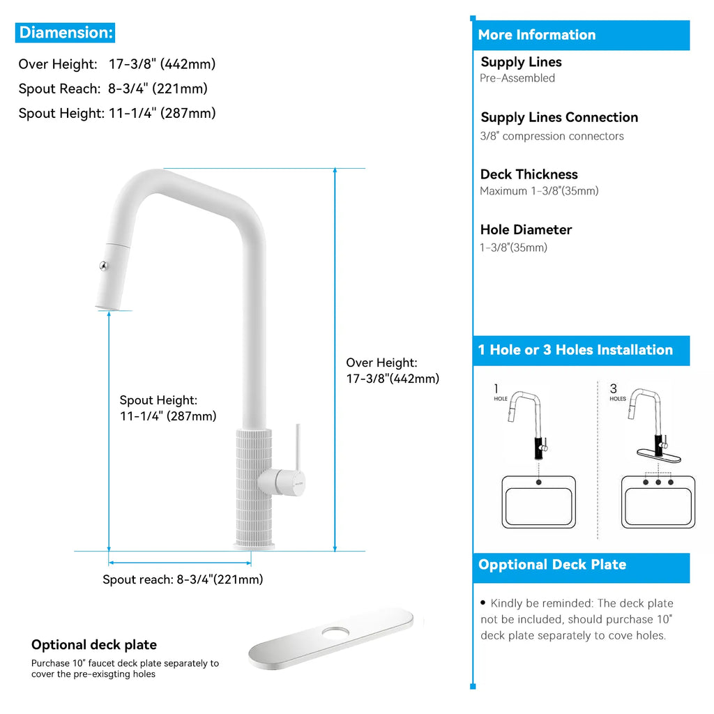 Knurled Pull-Down Kitchen Faucet – Dual-Function Spray – KFB1058C