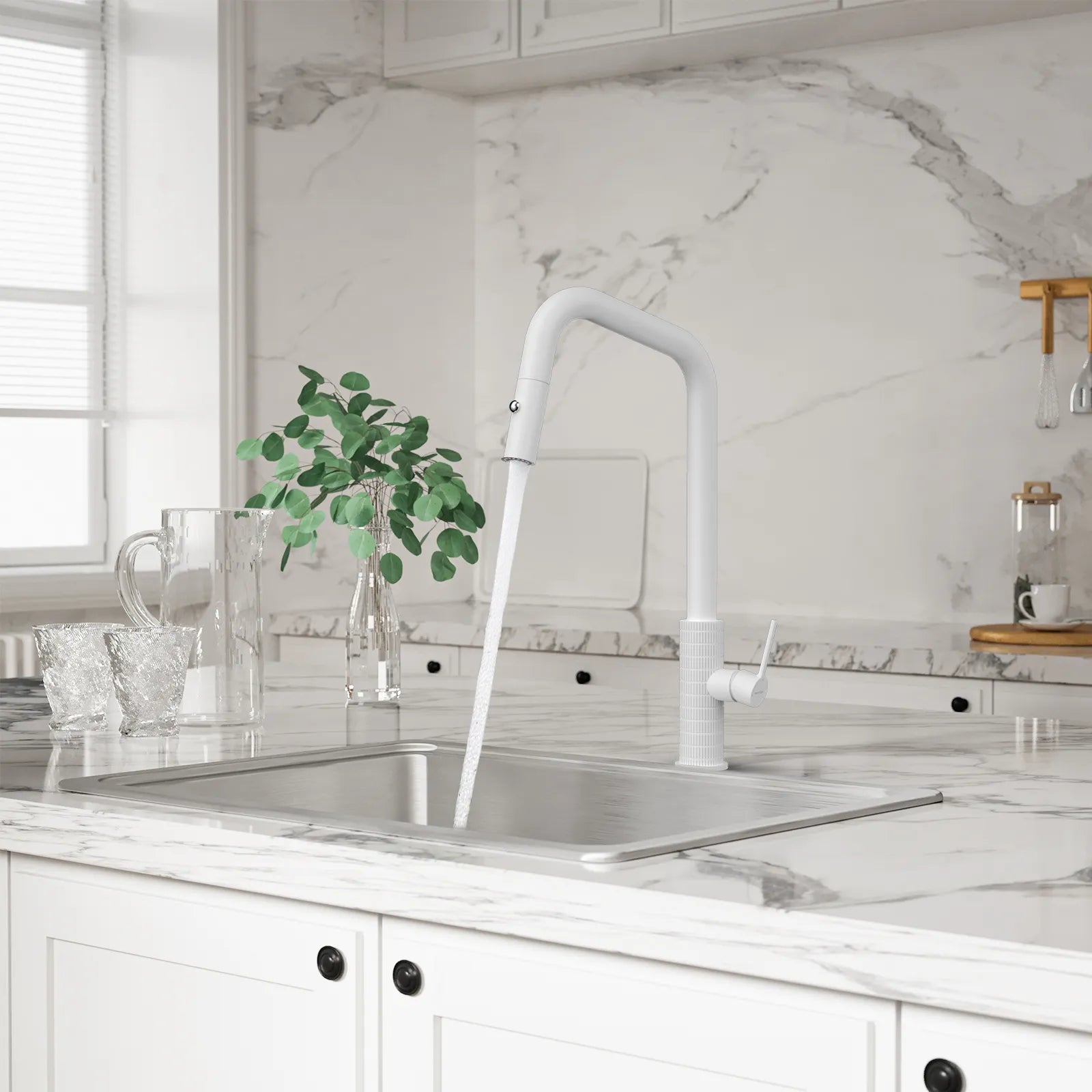 Knurled Pull-Down Kitchen Faucet – Dual-Function Spray – KFB1058C