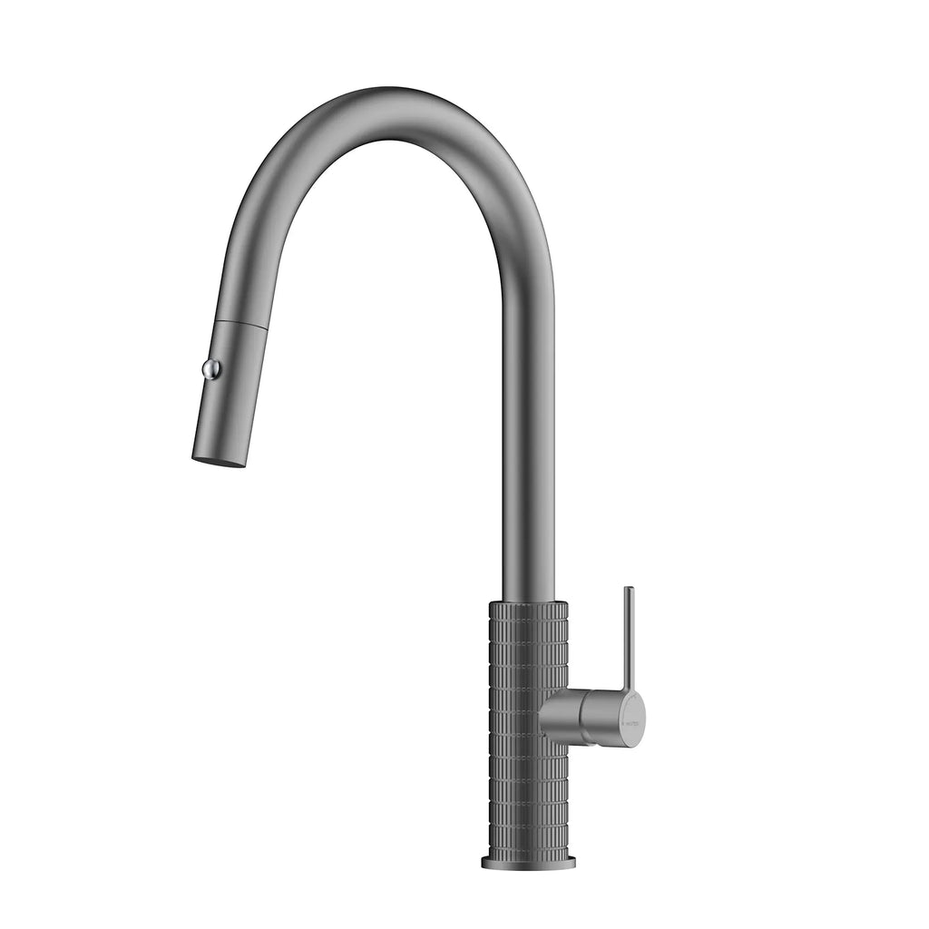 Knurled Pull-Down Kitchen Faucet – Dual-Function Spray – KFB1058 Brushed Gun Metal