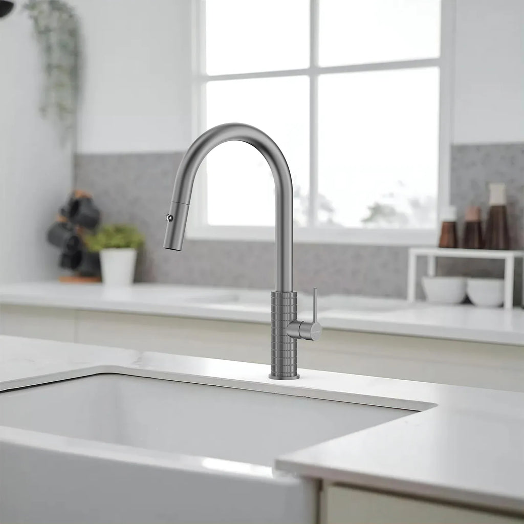 Knurled Pull-Down Kitchen Faucet – Dual-Function Spray – KFB1058