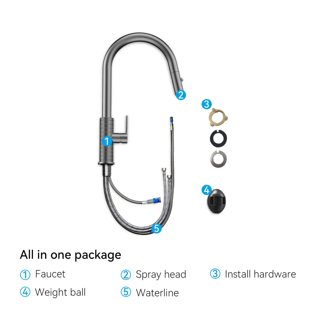 Knurled Pull-Down Kitchen Faucet – Dual-Function Spray – KFB1058