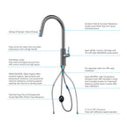 Knurled Pull-Down Kitchen Faucet – Dual-Function Spray – KFB1058