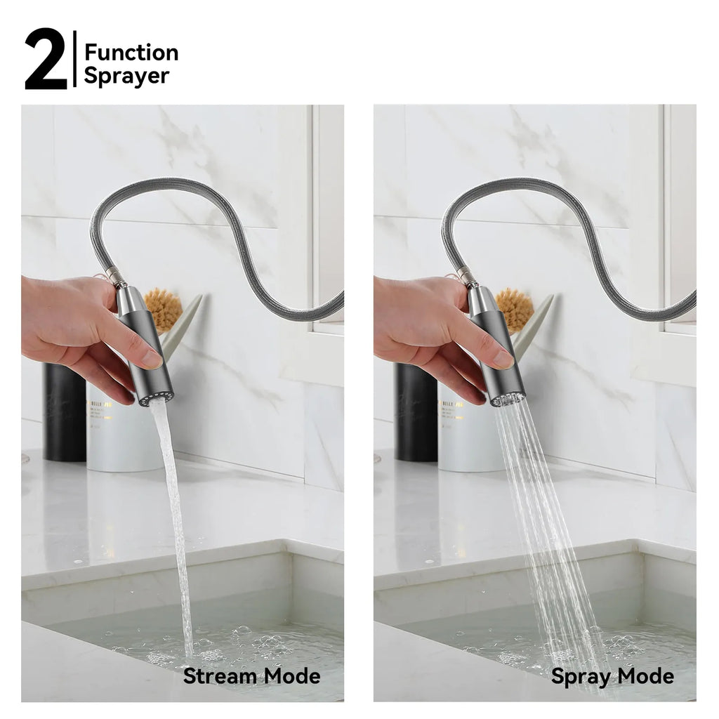 Knurled Pull-Down Kitchen Faucet – Dual-Function Spray – KFB1058